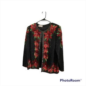 Christmas in the Spring…Poinsettia Sequin Swing Jacket